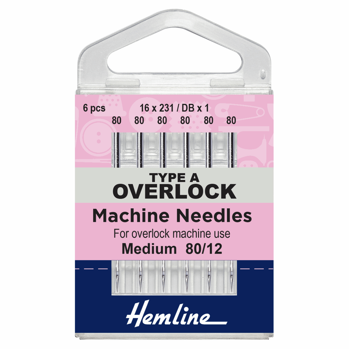 H107.A Overlock Machine Needle - For needle system 16x231 or DBx1 - Size 80/12.. 
